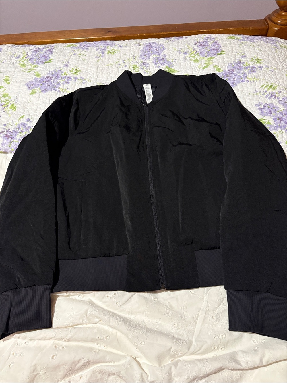 lululemon Black Bomber Ribbed Collar Jacket *Reversible